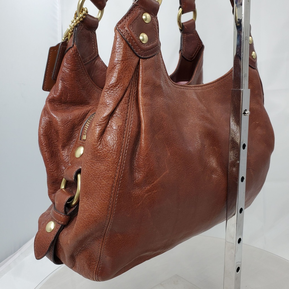 Vintage Y2K Coach 14336 Maddison Maggie Brown Glazed Leather Slouchy Hobo Bag - Picture 11 of 16